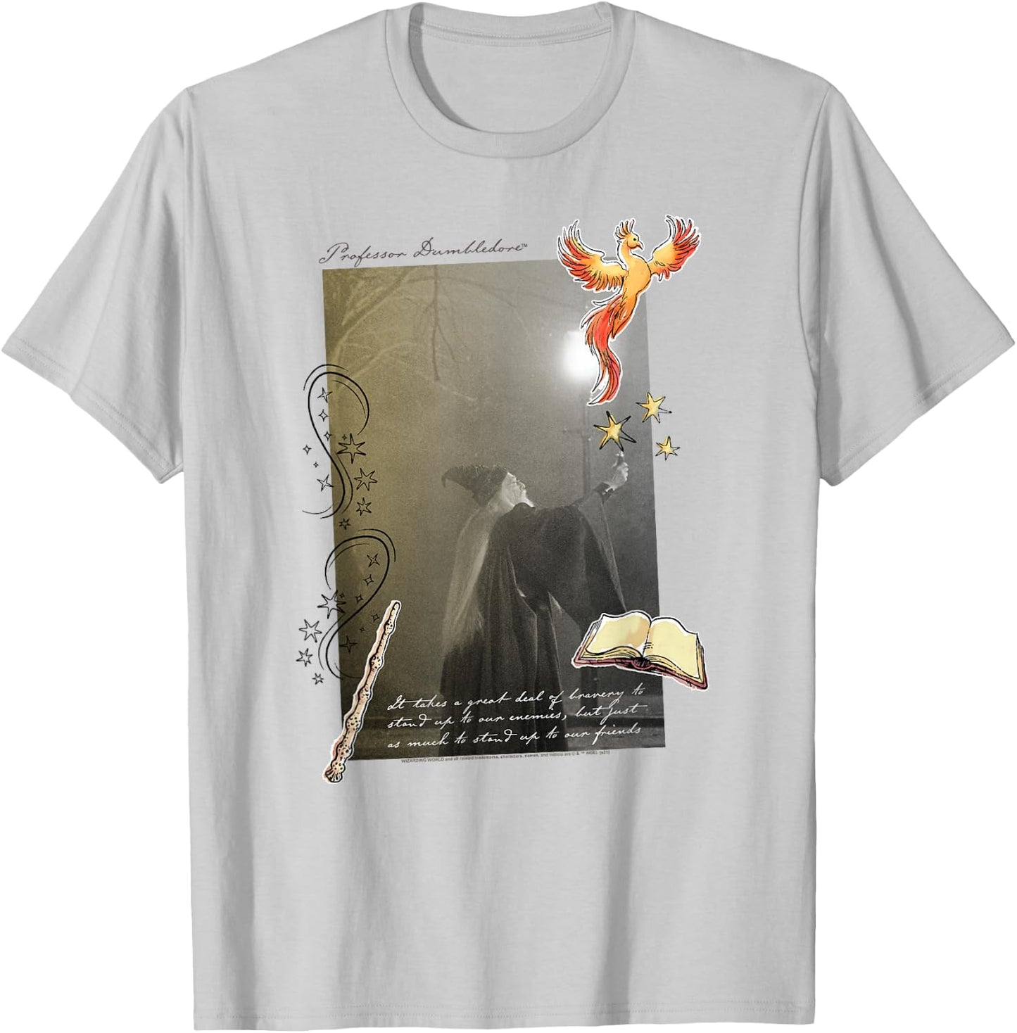Harry Potter Dumbledore Quote and Fawkes T-Shirt - T-Shirt | Ash