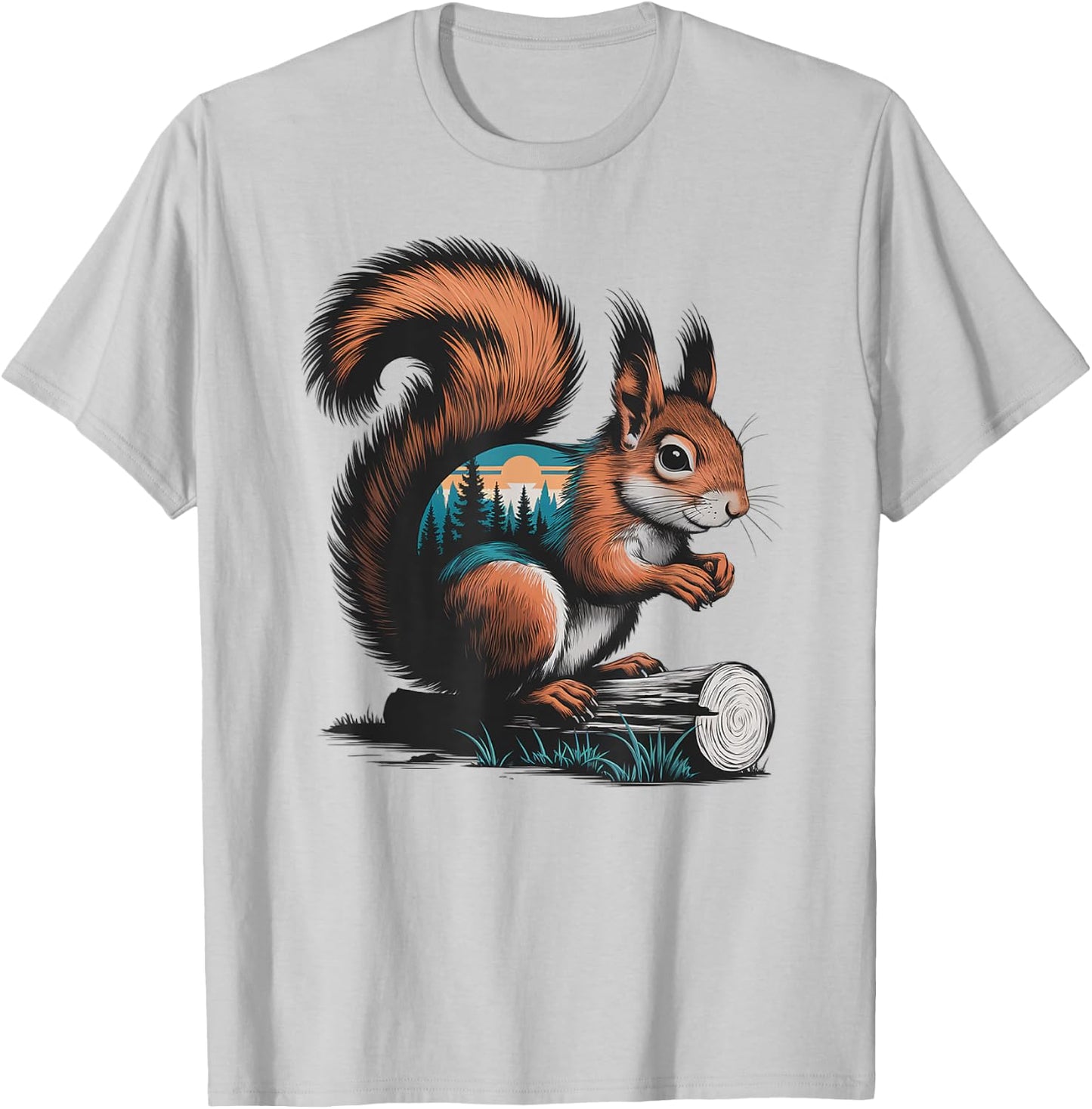 Squirrel Hunting Hiking Outdoor Camping Forest Men Women T-Shirt - T-Shirt | Ash
