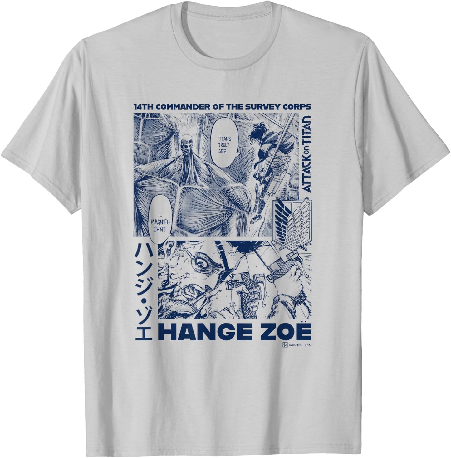 Attack on Titan Order Hange Zoe Big Chest Manga Poster T-Shirt - T-Shirt | Ash