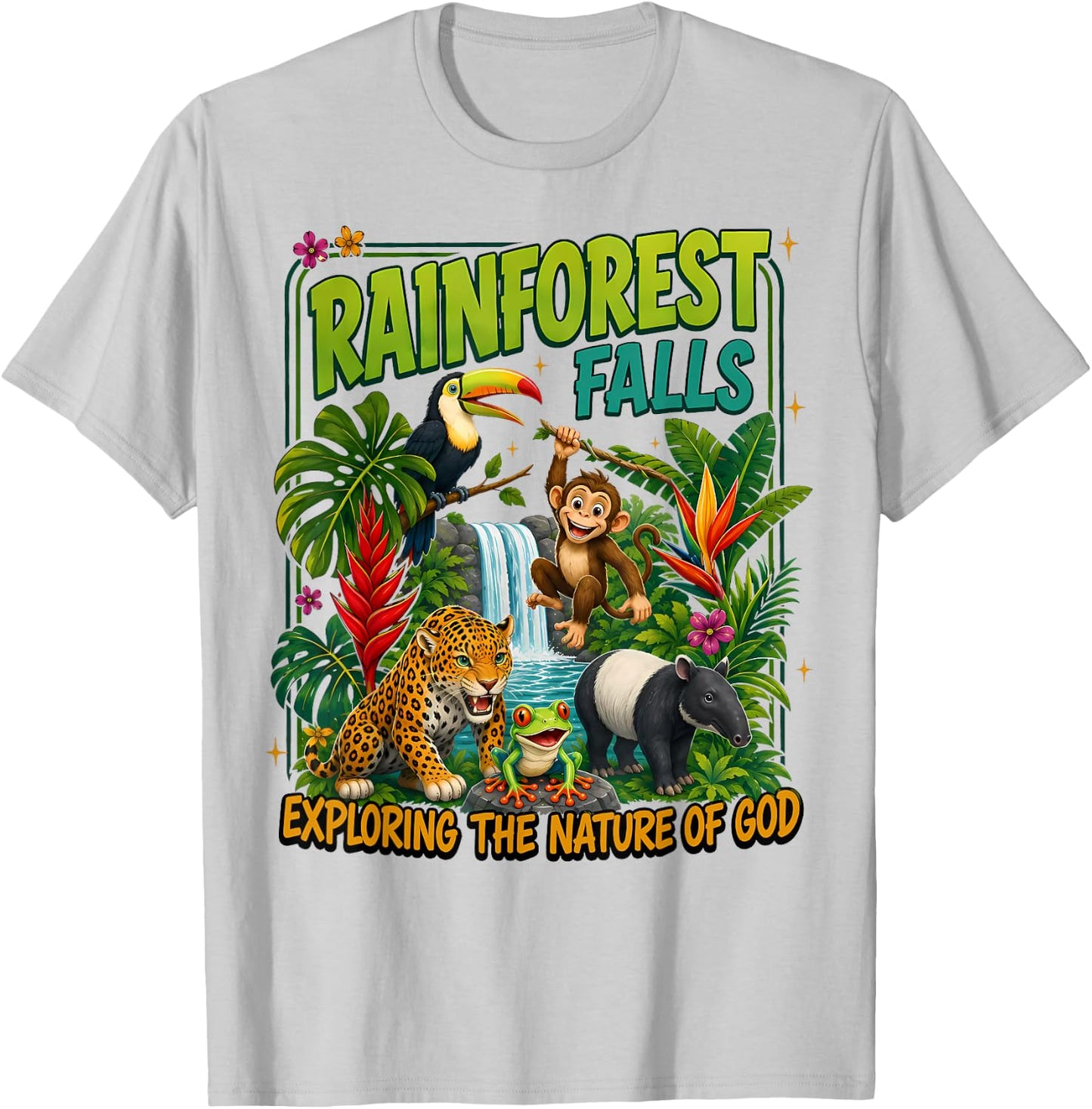 Rainforest Falls Vbs 2026 Christian Vacation Bible School T-Shirt - T-Shirt | Ash