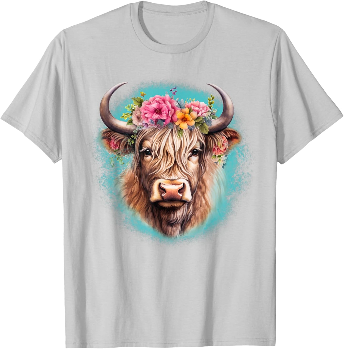 Highland Cow T-Shirt - T-Shirt | Ash
