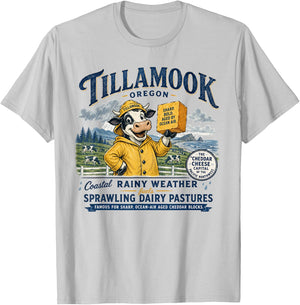 Tillamook Oregon Cheddar Cheese Capital - Vintage Mascot T-Shirt - T-Shirt | Ash