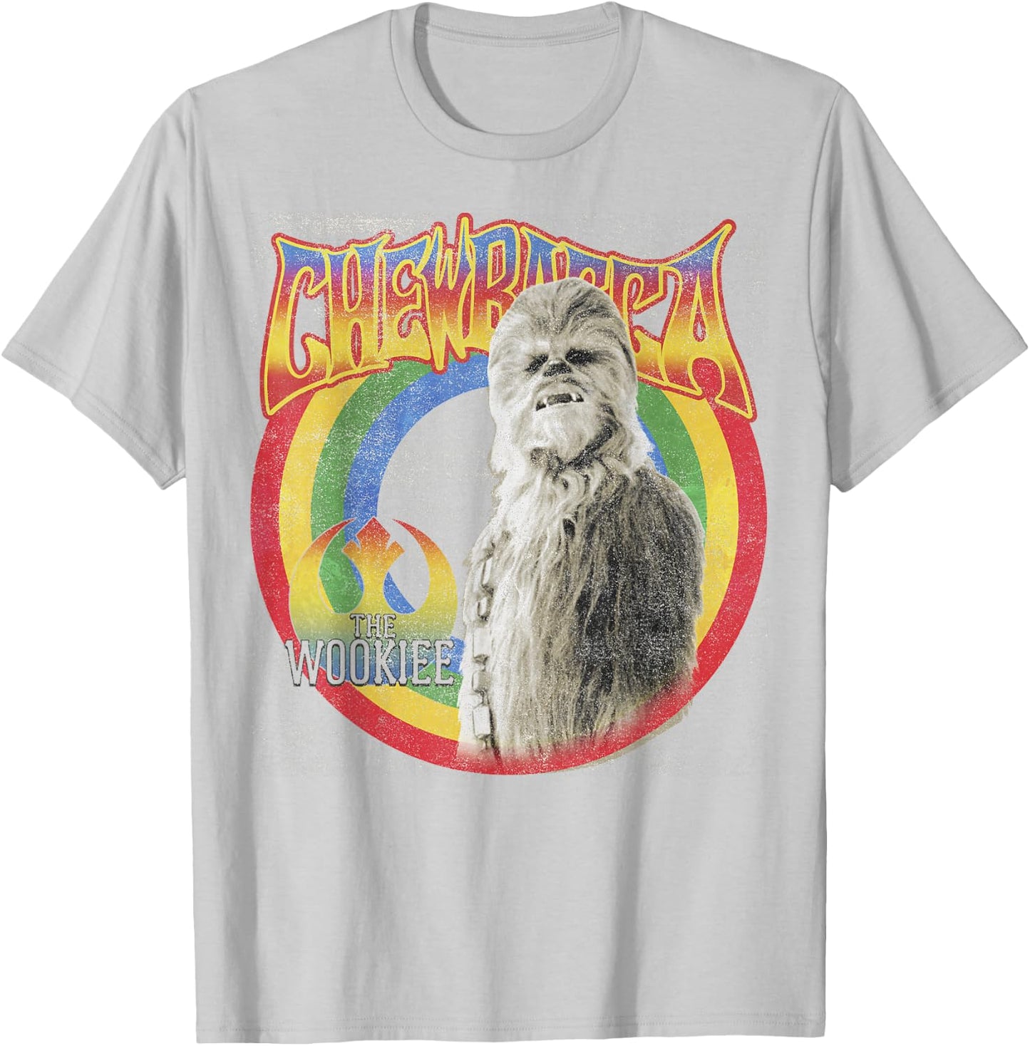 Star Wars Retro Rainbow Chewbacca The Wookiee T-Shirt - T-Shirt | Ash