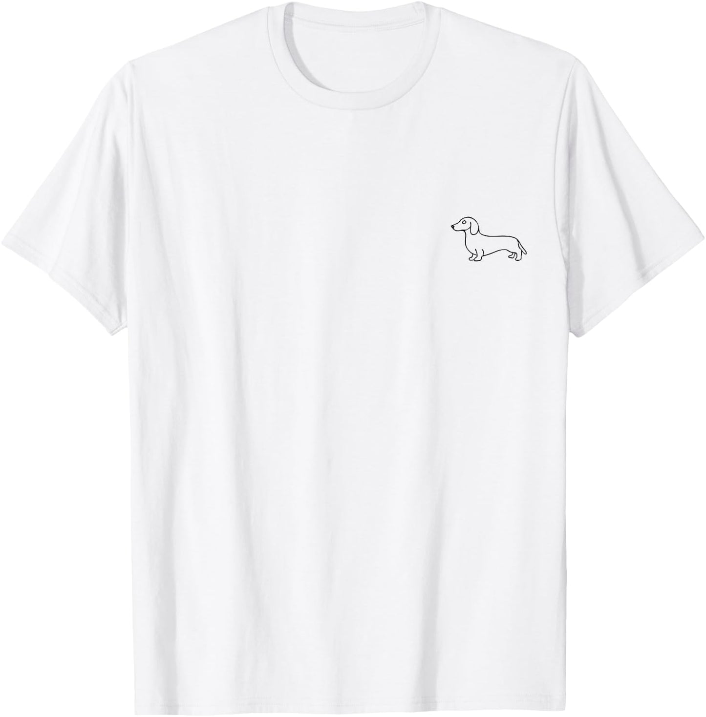 Dachshund Minimalism , White T-Shirt - T-Shirt | White