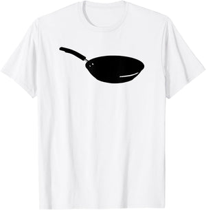 Cooking Gifts Chef Gifts Frying Pan , Men's Grey Classic Fit Collarless , Small T-Shirt - T-Shirt | White