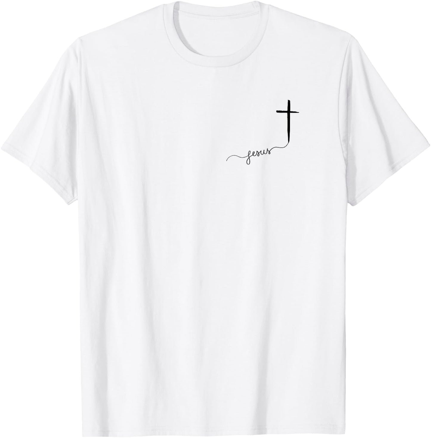 Jesus with Cross Christian , White T-Shirt - T-Shirt | White