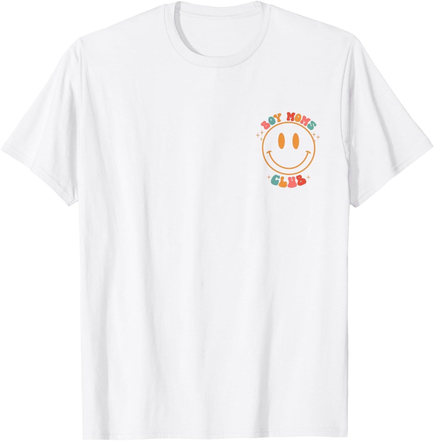Groovy Boy Mom Club Retro Cool Moms Club vorne und hinten T-Shirt - T-Shirt | White