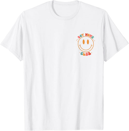 Groovy Boy Mom Club Retro Cool Moms Club vorne und hinten T-Shirt - T-Shirt | White