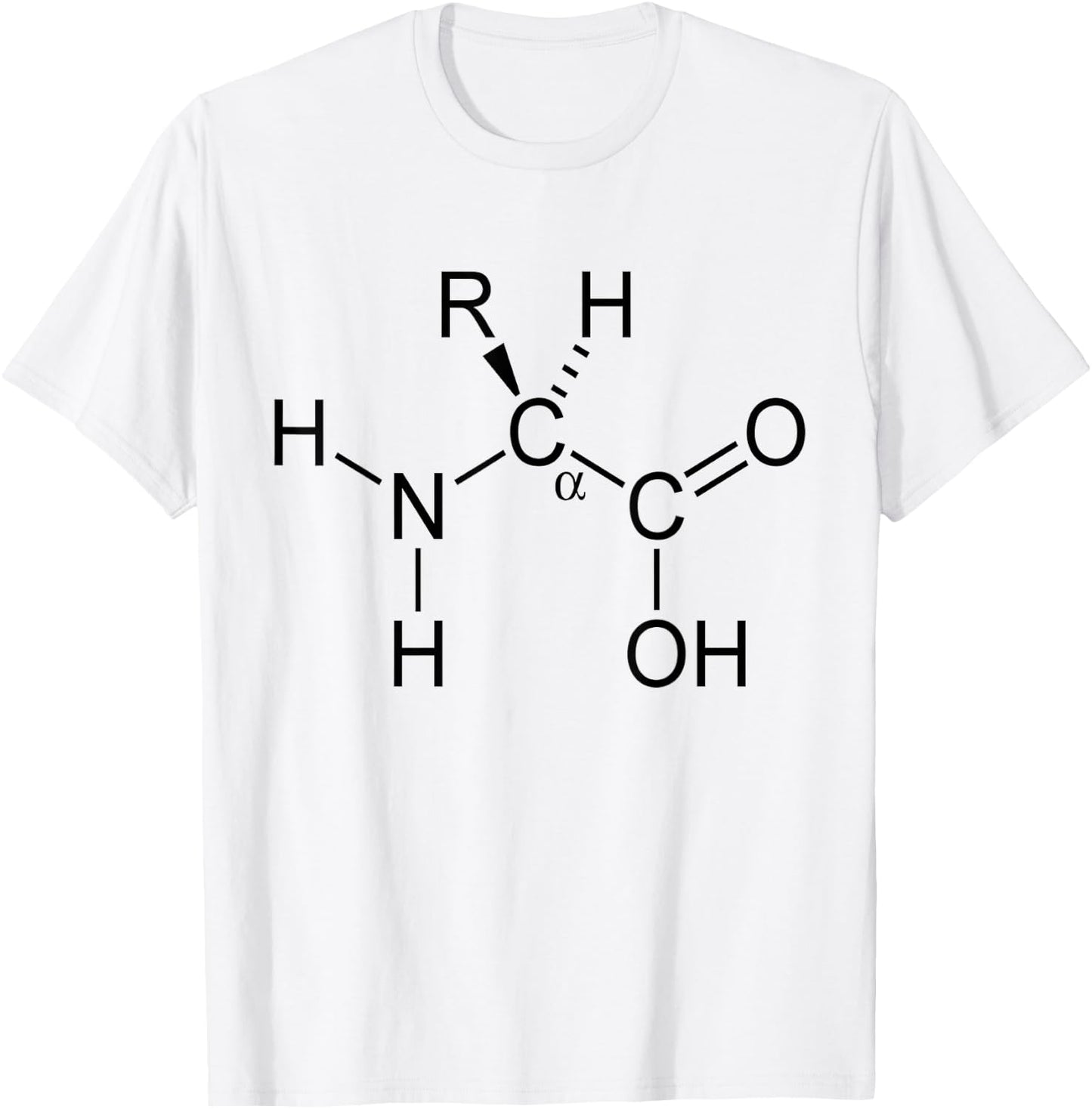Alpha Amino Acid Biochemistry Muscle Protein Genetic T-Shirt - T-Shirt | White