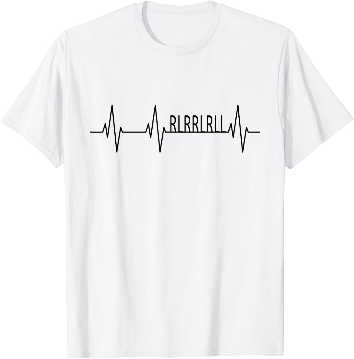 RLRRLRLL Drums Heartbeat ECG T-Shirt - T-Shirt | White