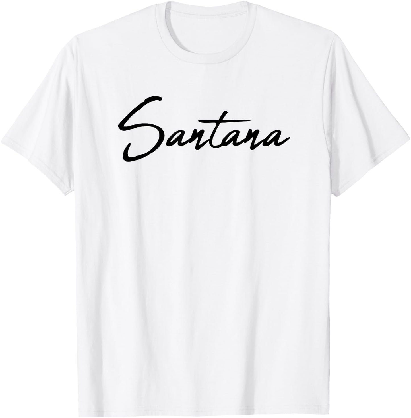 Beautiful Handwritten Font Santana Calligraphy T-Shirt - T-Shirt | White