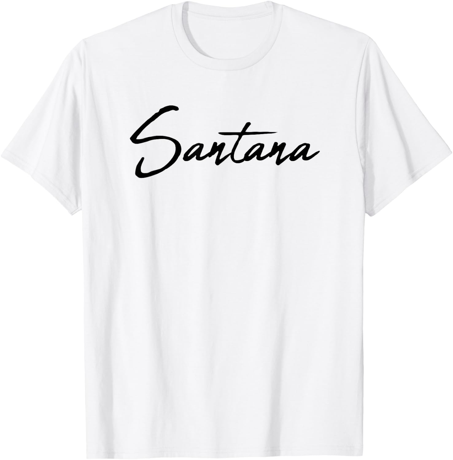 Beautiful Handwritten Font Santana Calligraphy T-Shirt - T-Shirt | White