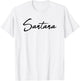 Beautiful Handwritten Font Santana Calligraphy T-Shirt - T-Shirt | White