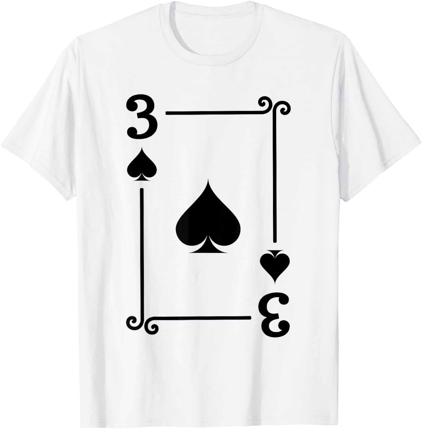 Playing Cards - Matching Spades Card Suits - Three Card T-Shirt - T-Shirt | White
