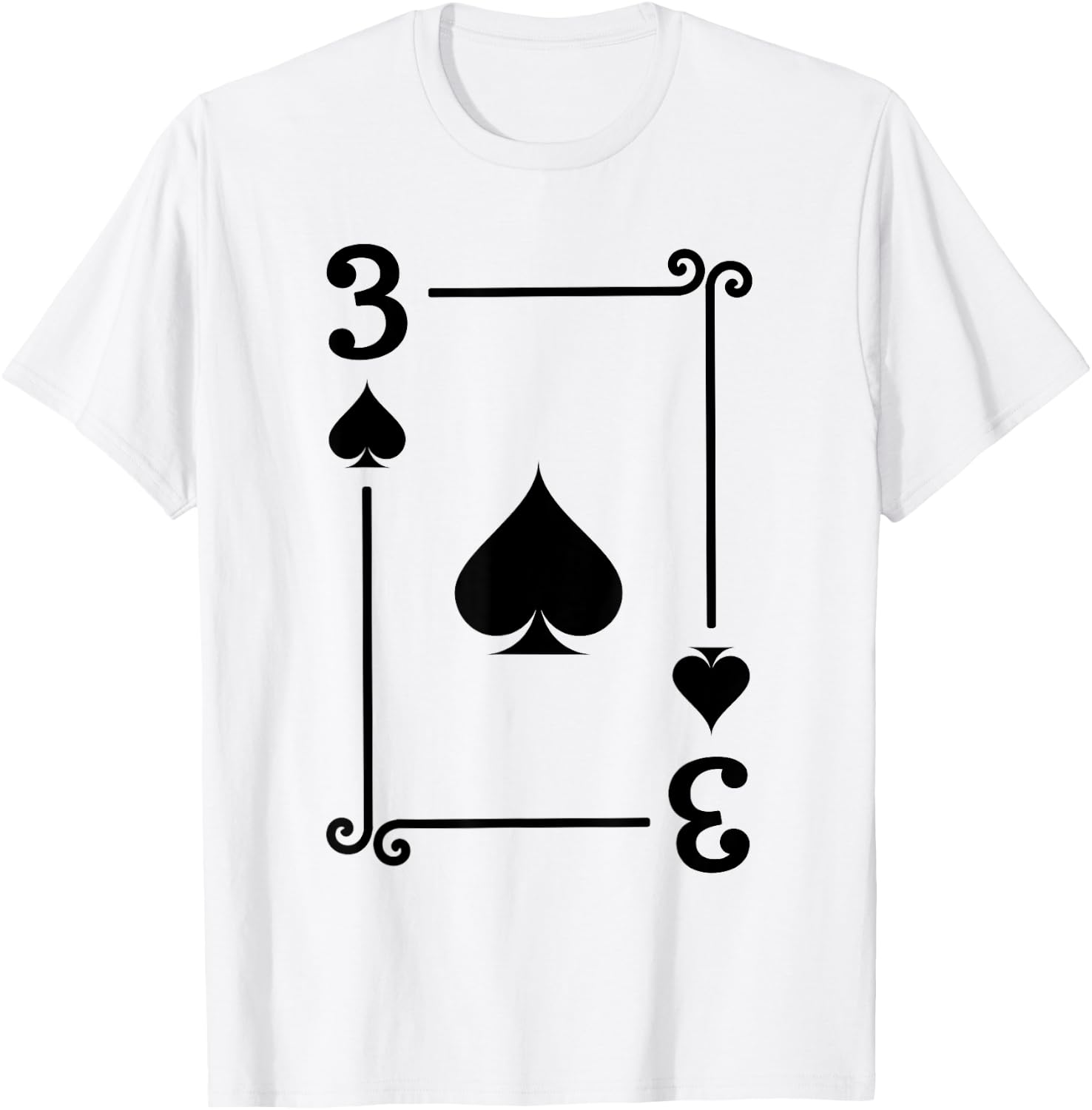 Playing Cards - Matching Spades Card Suits - Three Card T-Shirt - T-Shirt | White