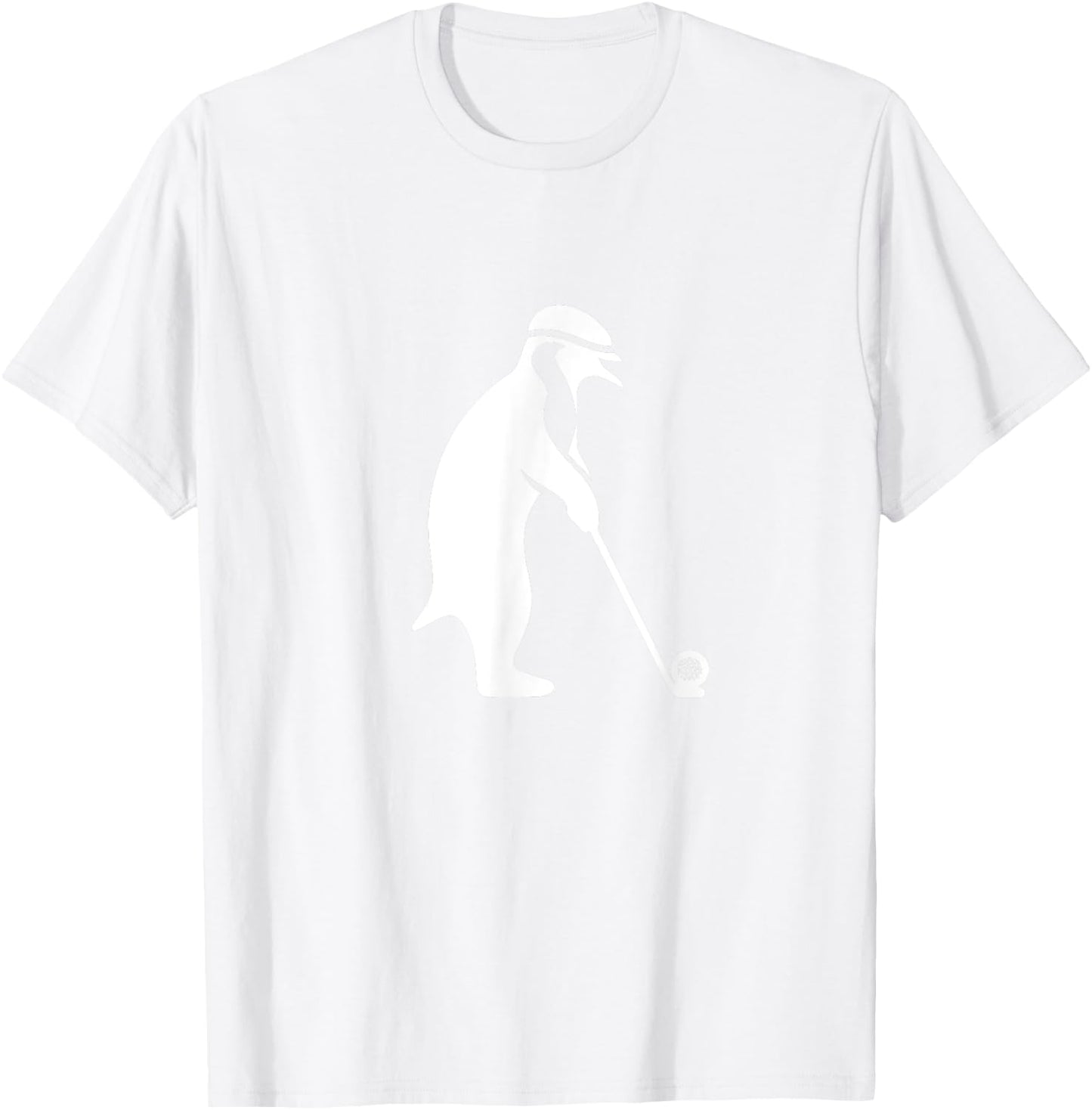 Cartoon Penguin Playing Golf Sport Golfer T-Shirt - T-Shirt | White