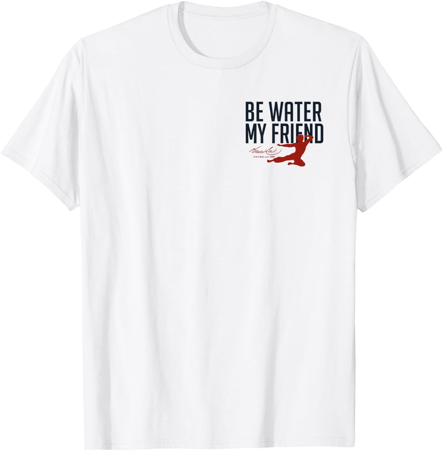 Bruce Lee Be Water My Friend Small Pocket Logo , White T-Shirt - T-Shirt | White