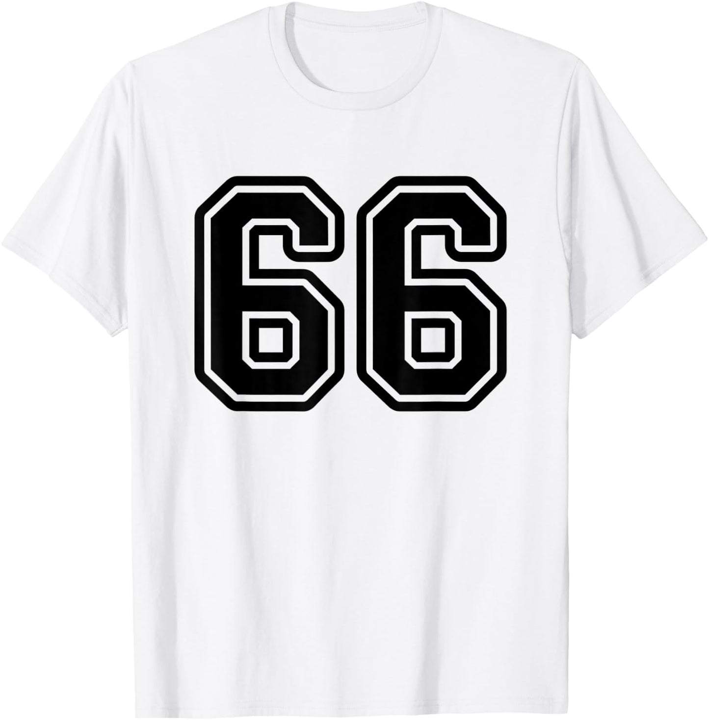 Jersey #66 Black Sports Team Jersey Number 66 T-Shirt - T-Shirt | White