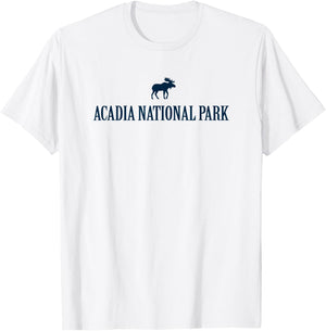 Acadia National Park Moose Maine Kids Hiking T-Shirt - T-Shirt | White