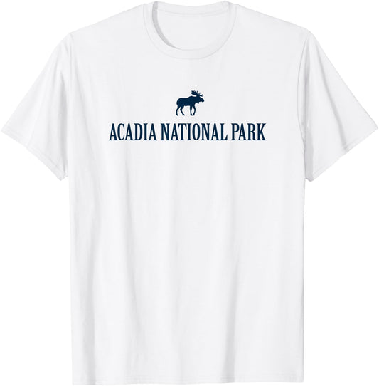 Acadia National Park Moose Maine Kids Hiking T-Shirt - T-Shirt | White