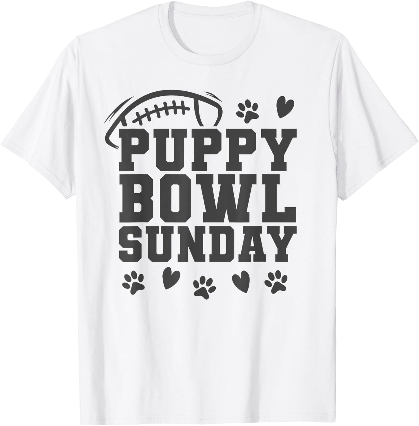 Puppy Bowl Sunday Super Football Game Party Dogs Dog Lover Men Women Girls Kids T-Shirt - T-Shirt | White