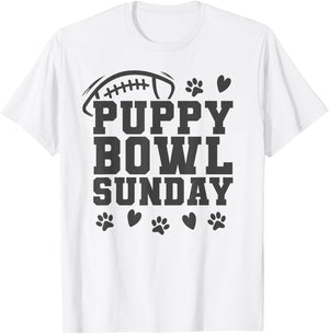 Puppy Bowl Sunday Super Football Game Party Dogs Dog Lover Men Women Girls Kids T-Shirt - T-Shirt | White