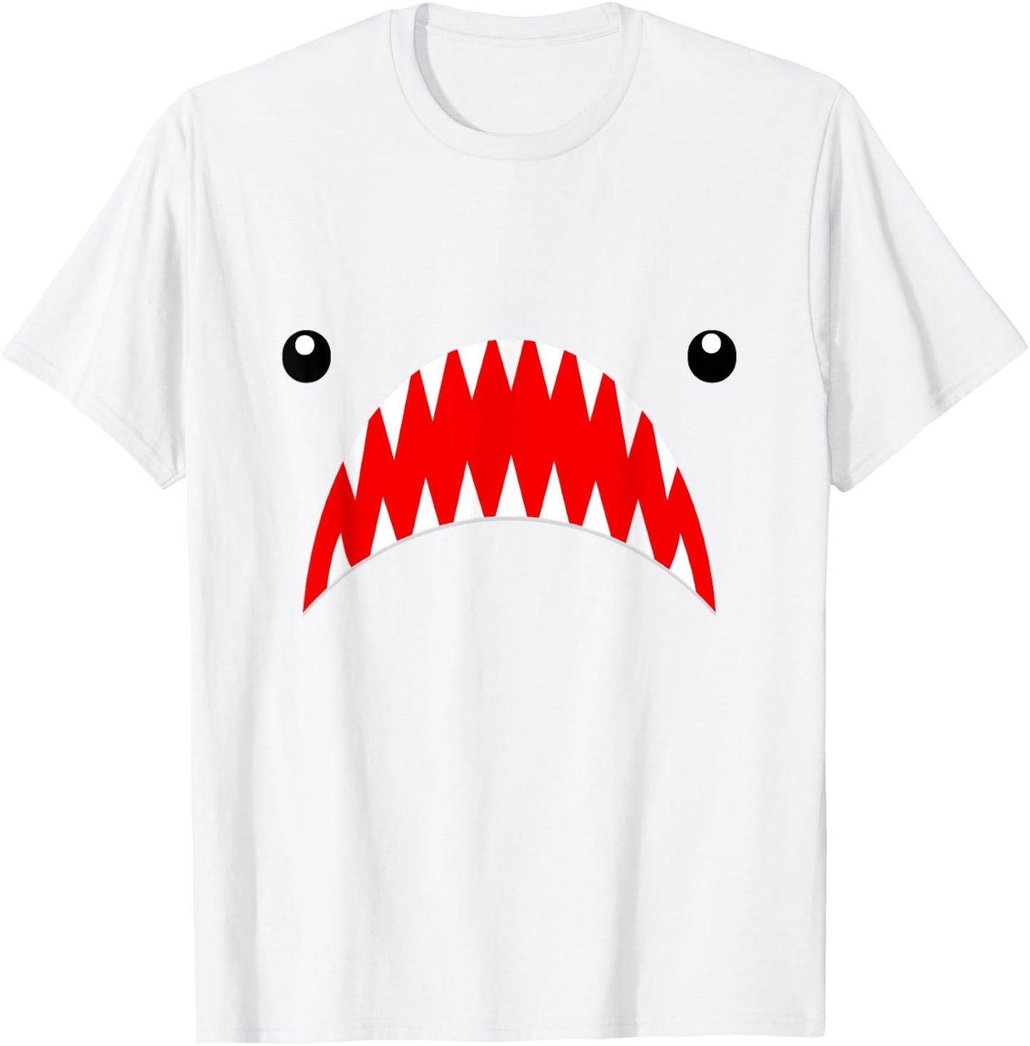 Shark Face Teeth T Shirt for the Week, Men, Women, Kids T-Shirt - T-Shirt | White