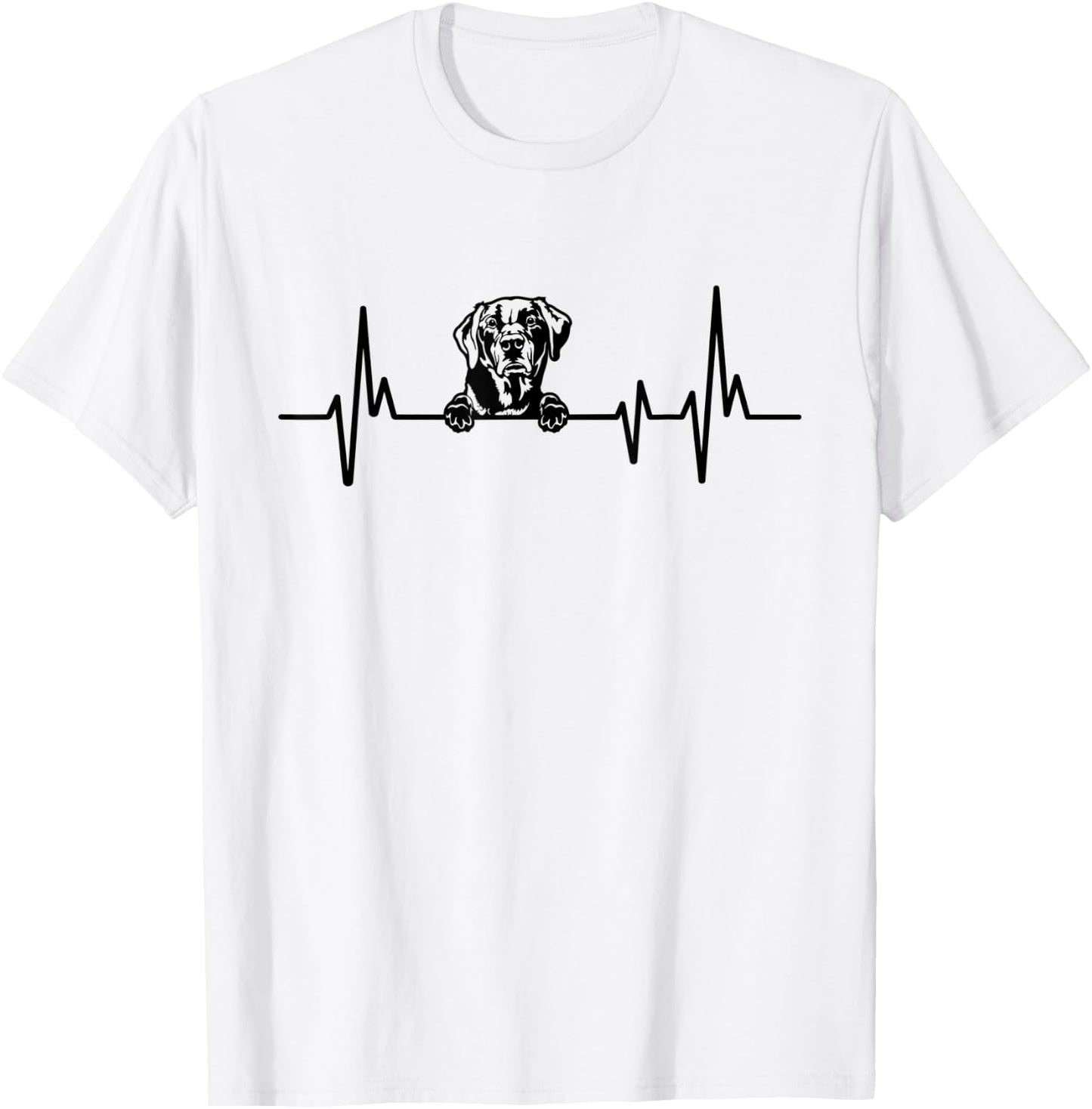 Heartbeat Dog Design Labrador Retriever T-Shirt - T-Shirt | White