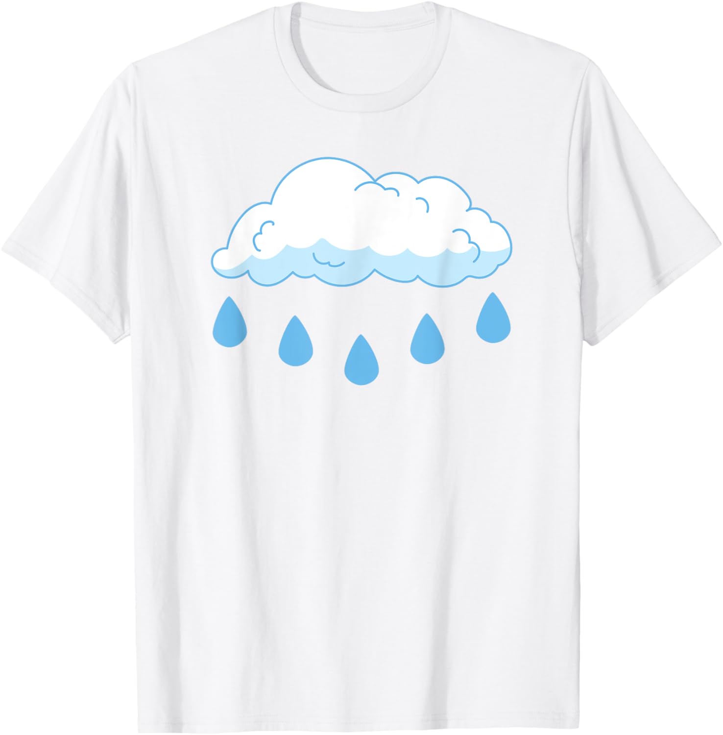 White Clouds Rain Drop Cloud Rain Costume T-Shirt - T-Shirt | White