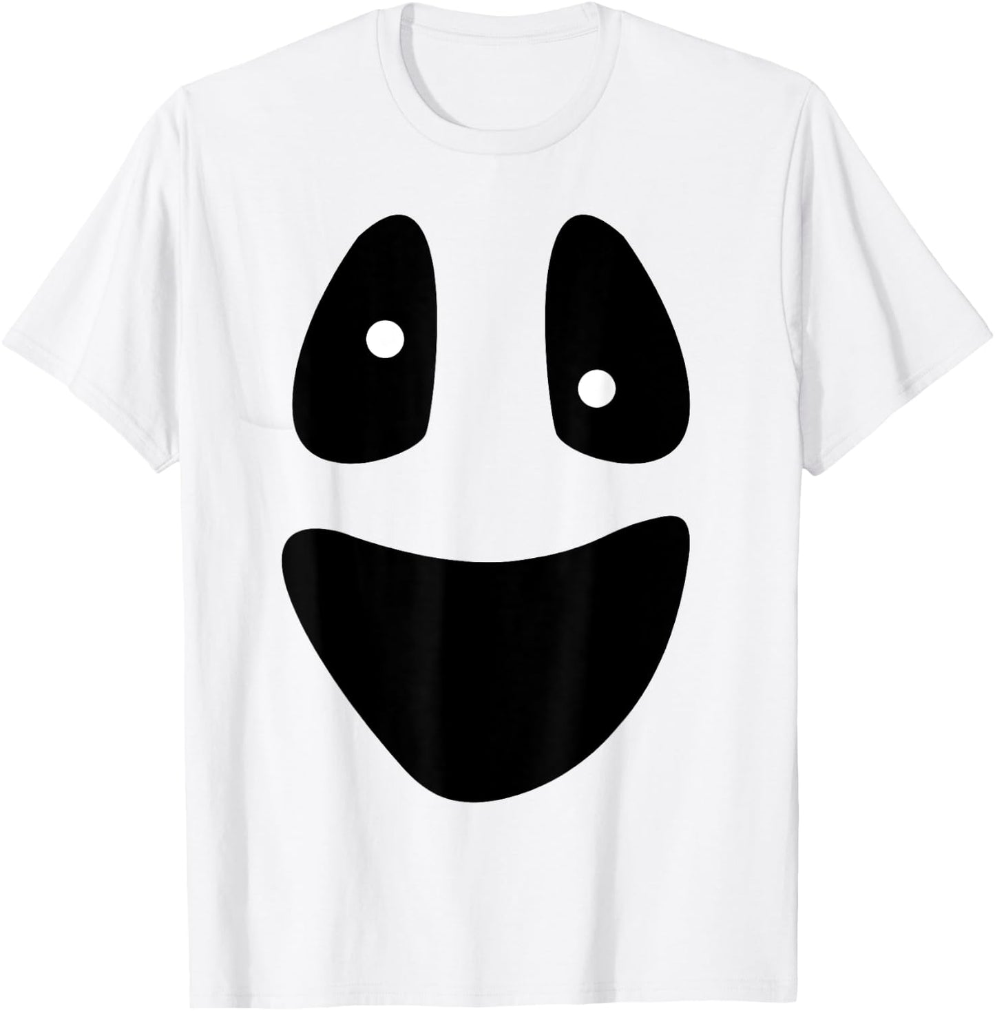 Ghost - Funny Scary Face Lazy Halloween Costume T-Shirt - T-Shirt | White