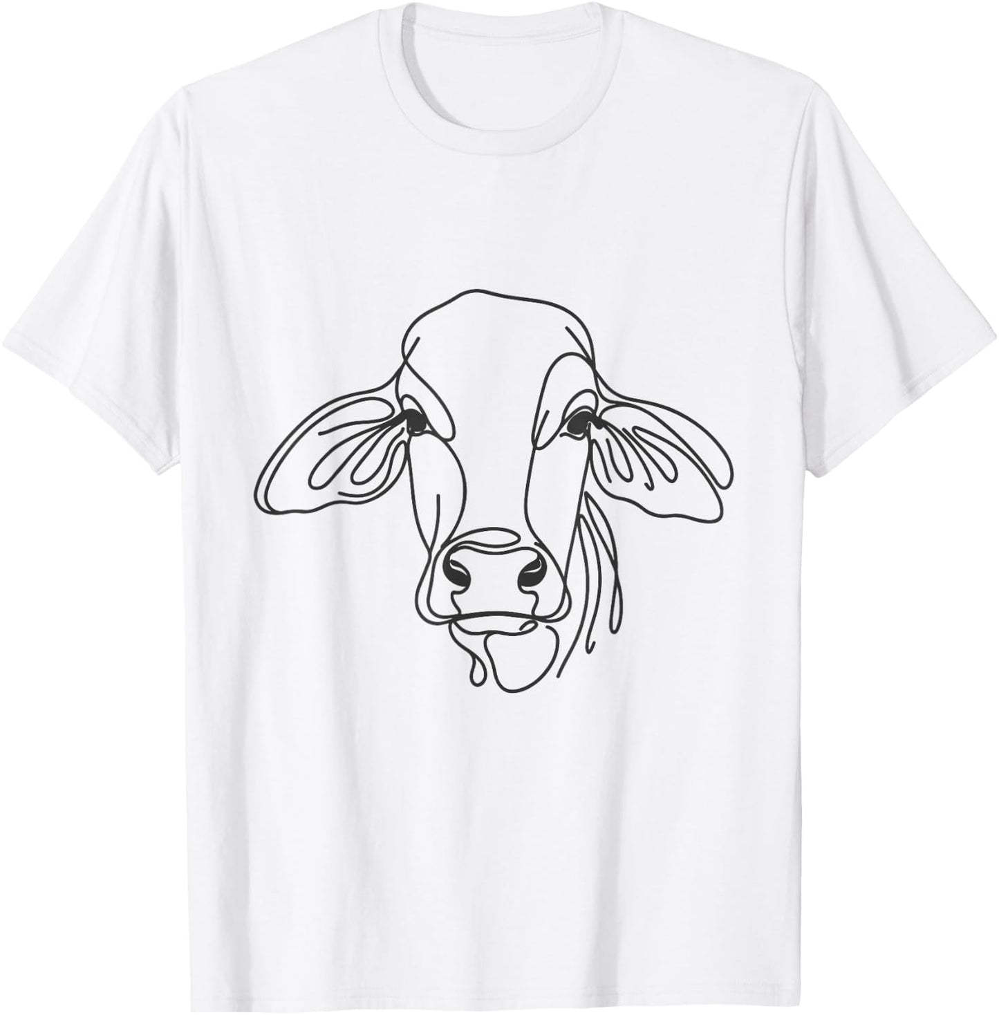 Line Art Dad Mom Cow - Brahman T-Shirt - T-Shirt | White