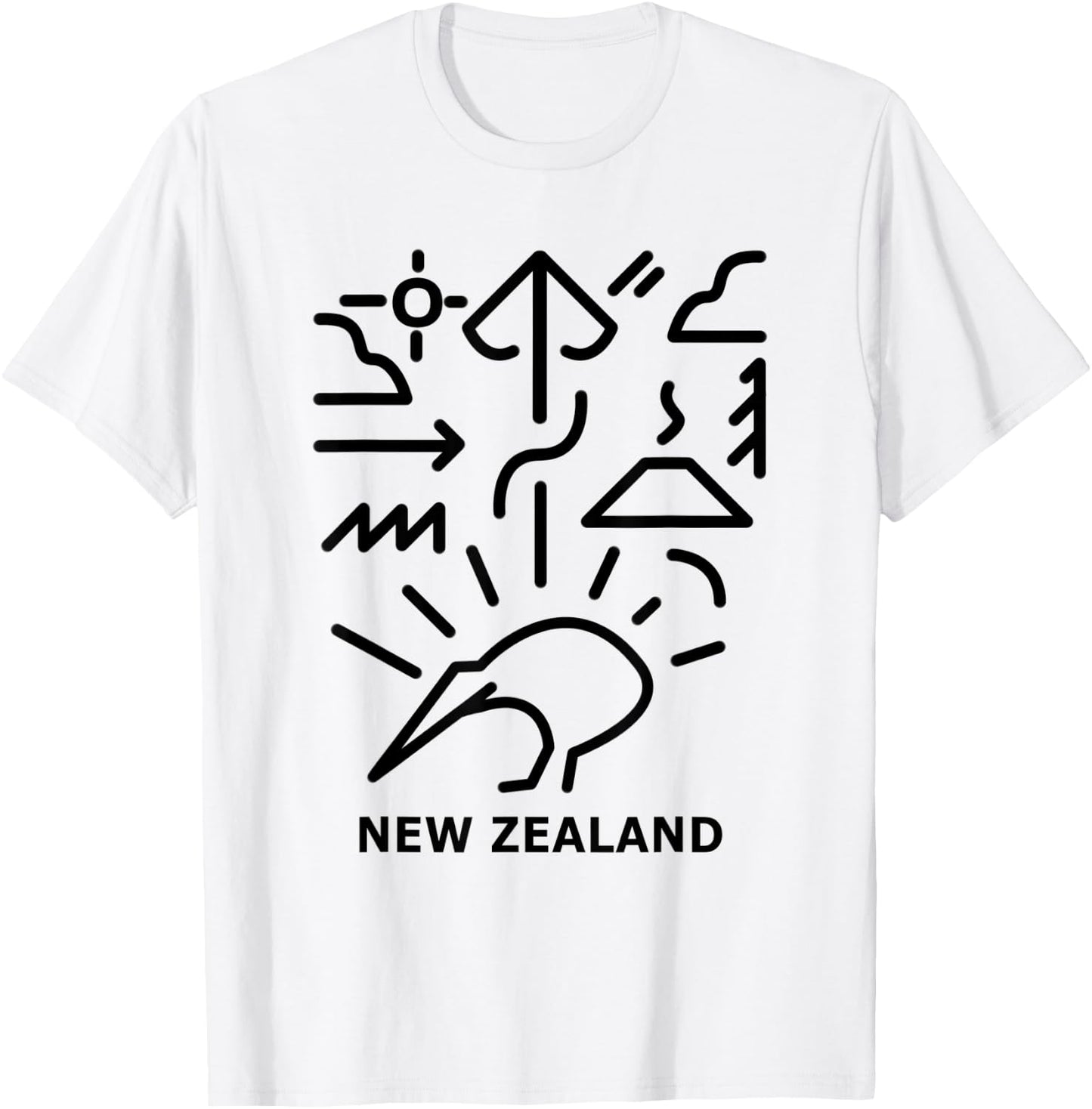 Minimalism New Zealand Kiwi Trendy Modern Maori Designs T-Shirt - T-Shirt | White