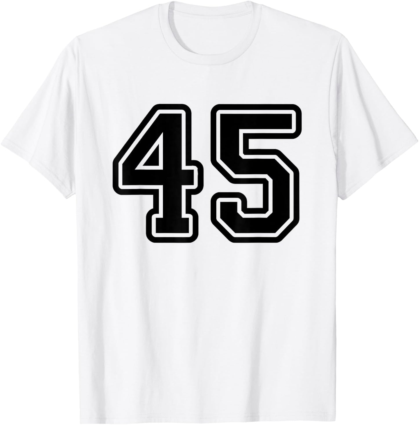 Number #45 Black Varsity Number 45 T-Shirt - T-Shirt | White