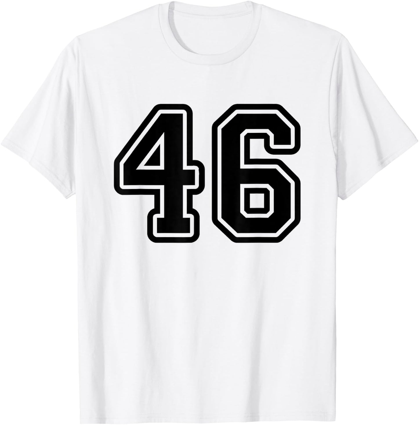 Number #46 Black Sport Varsity Number 46 T-Shirt - T-Shirt | White