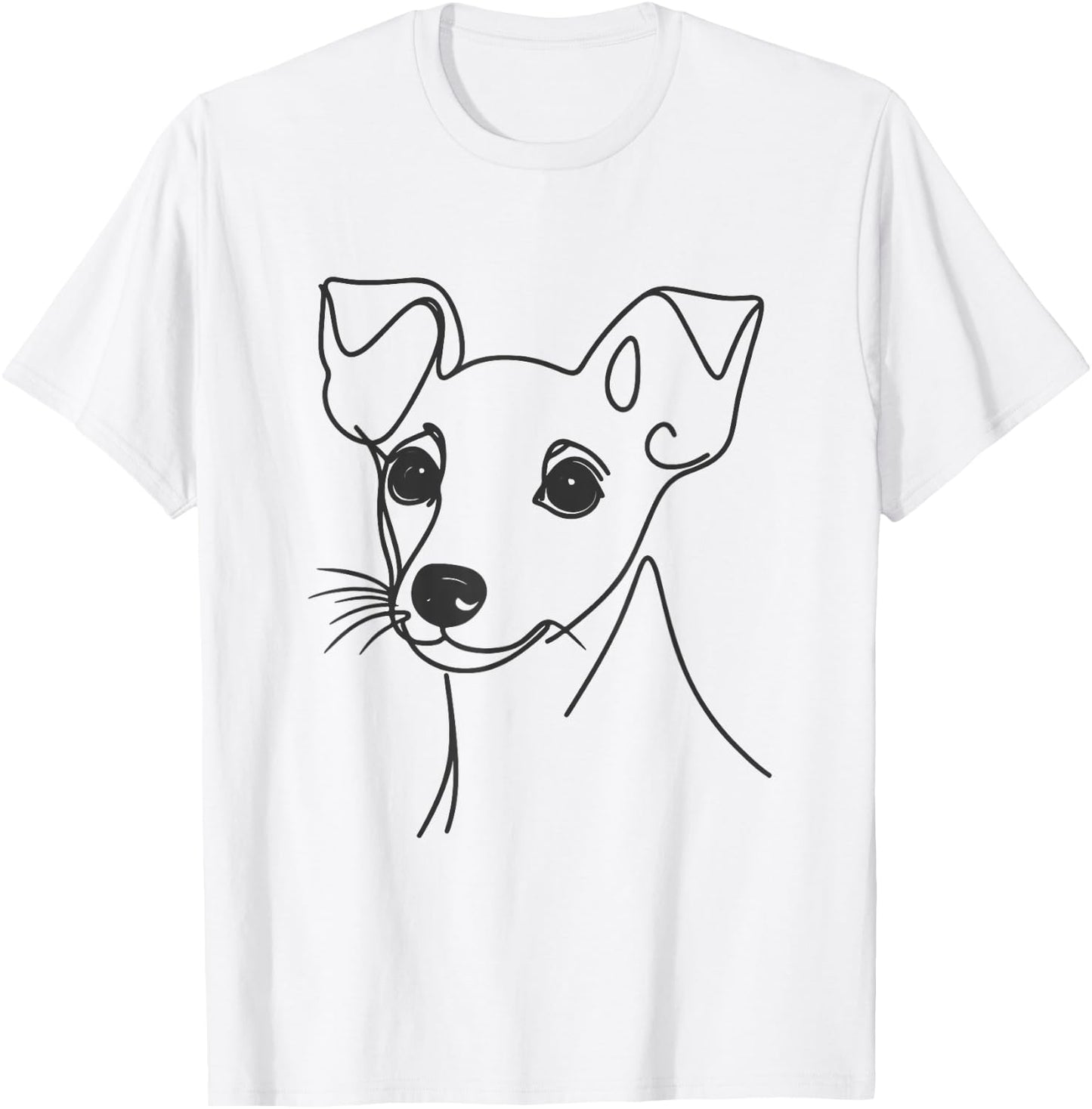 Line Art Dad Mom Dog - Rat Terrier T-Shirt - T-Shirt | White
