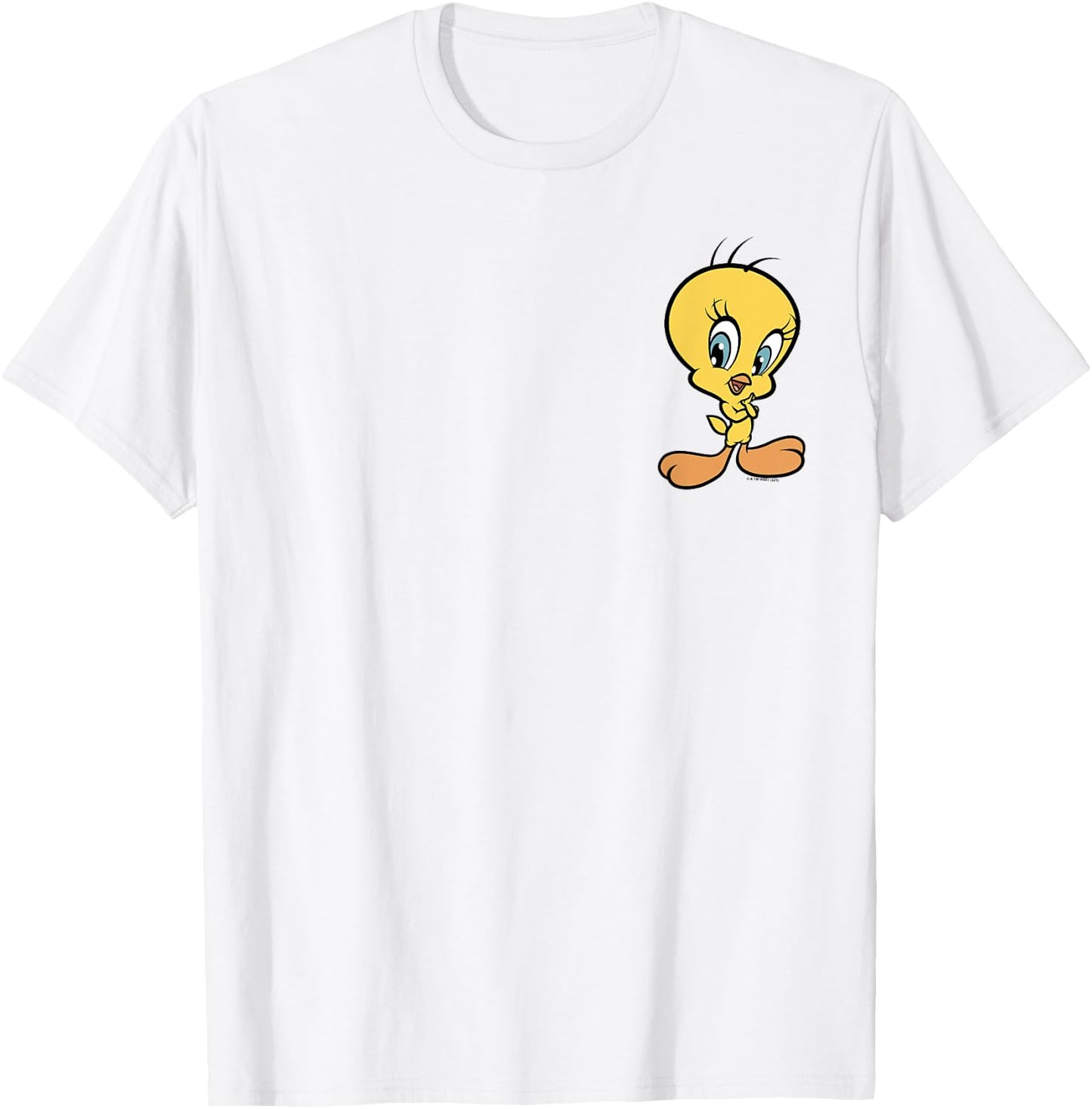 Looney Tunes Tweety Bird Simple Standing Pocket T-Shirt - T-Shirt | White