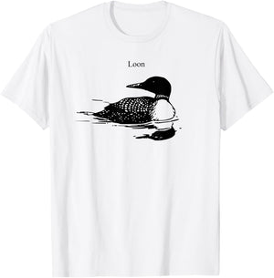 Northern Loon Bird Lover Art Illustration T-Shirt - T-Shirt | White