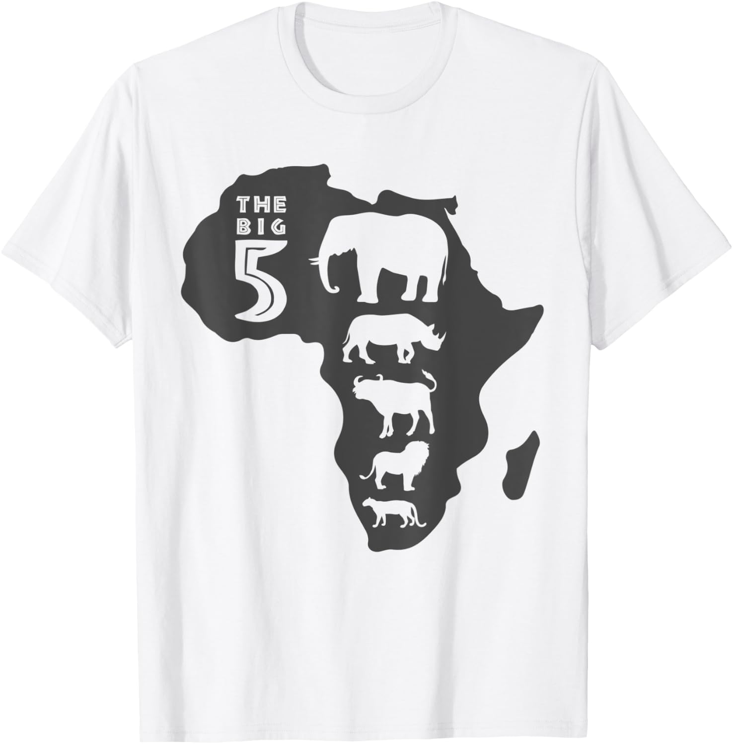 Africa Big Five Animals | BIG 5 of Africa T-Shirt - T-Shirt | White