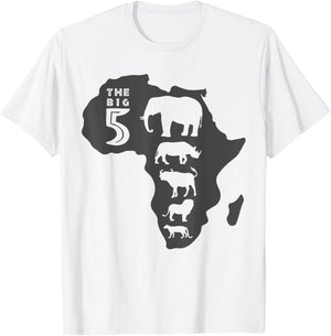 Africa Big Five Animals | BIG 5 of Africa T-Shirt - T-Shirt | White