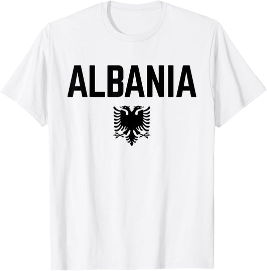 ALBANIA Flag | Men Women Kids ALBANIA , Red, S T-Shirt - T-Shirt | White