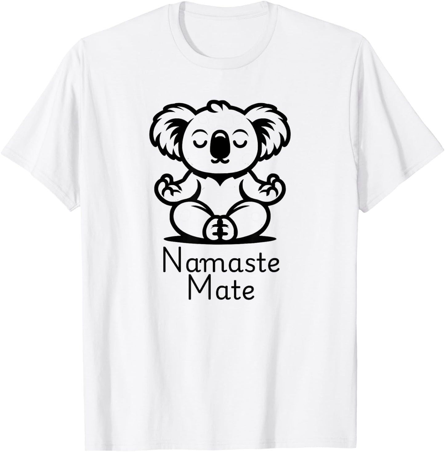 Cute Meditating Aussie Koala Bear in Yoga Pose, Namaste Mate T-Shirt - T-Shirt | White