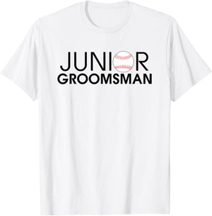 Junior Groomsman Baseball Wedding T-Shirt - T-Shirt | White