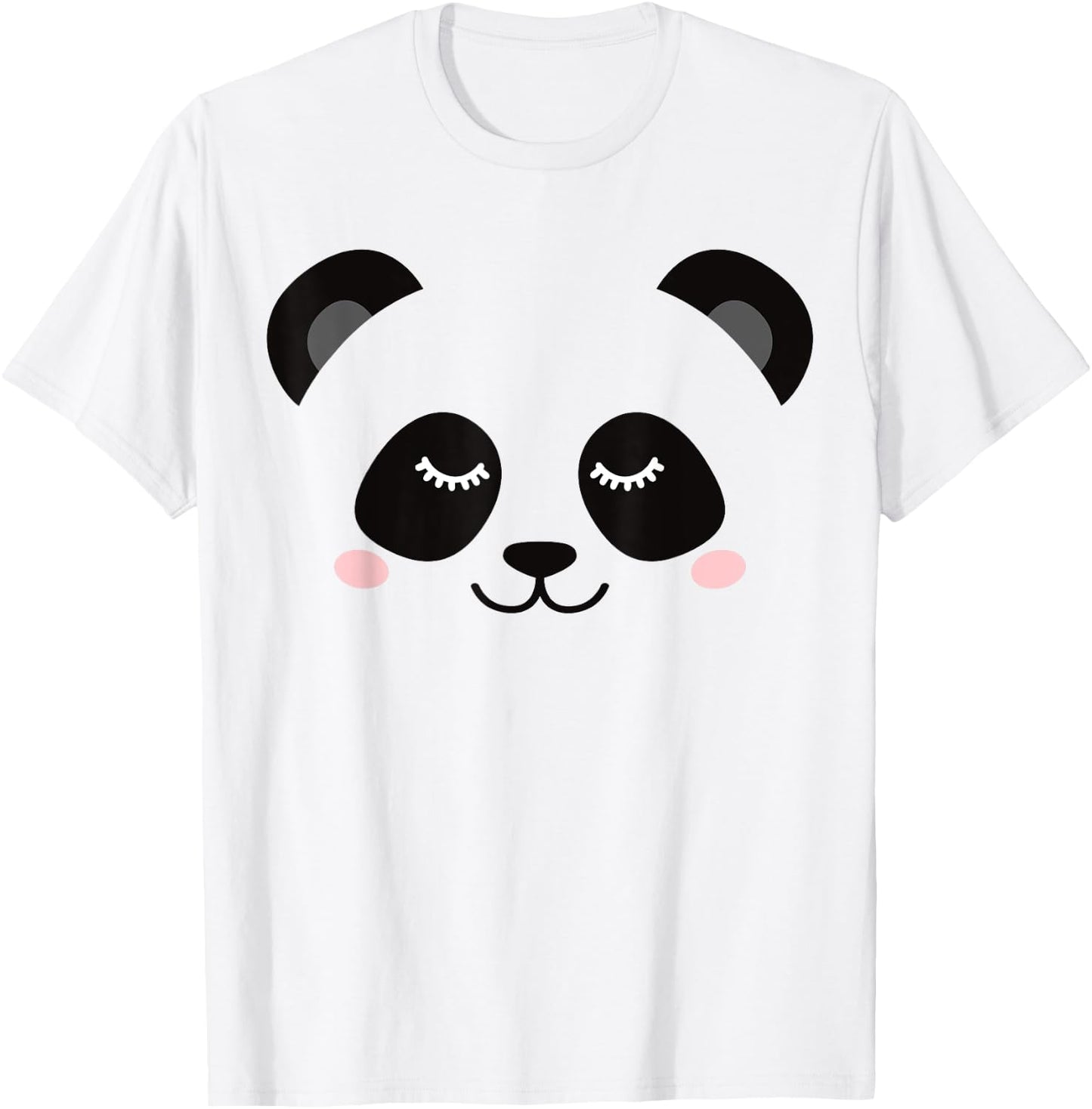 Sleepy Panda Face T-Shirt - T-Shirt | White