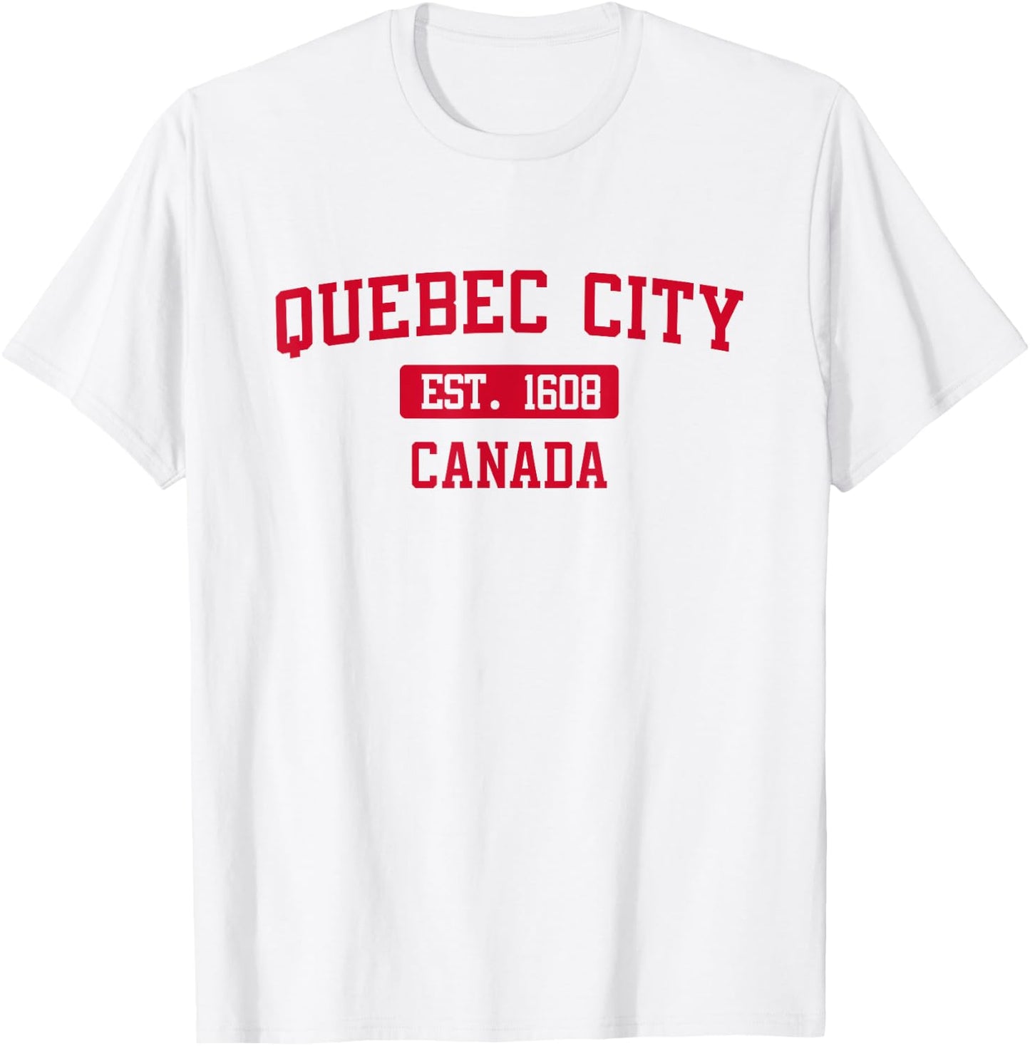 Quebec City Canada Lettre bloc classique style universitaire T-Shirt - T-Shirt | White