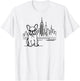 French Bulldog in New York City line art, dog in NYC skyline Men Women Kids T-Shirt - T-Shirt | White