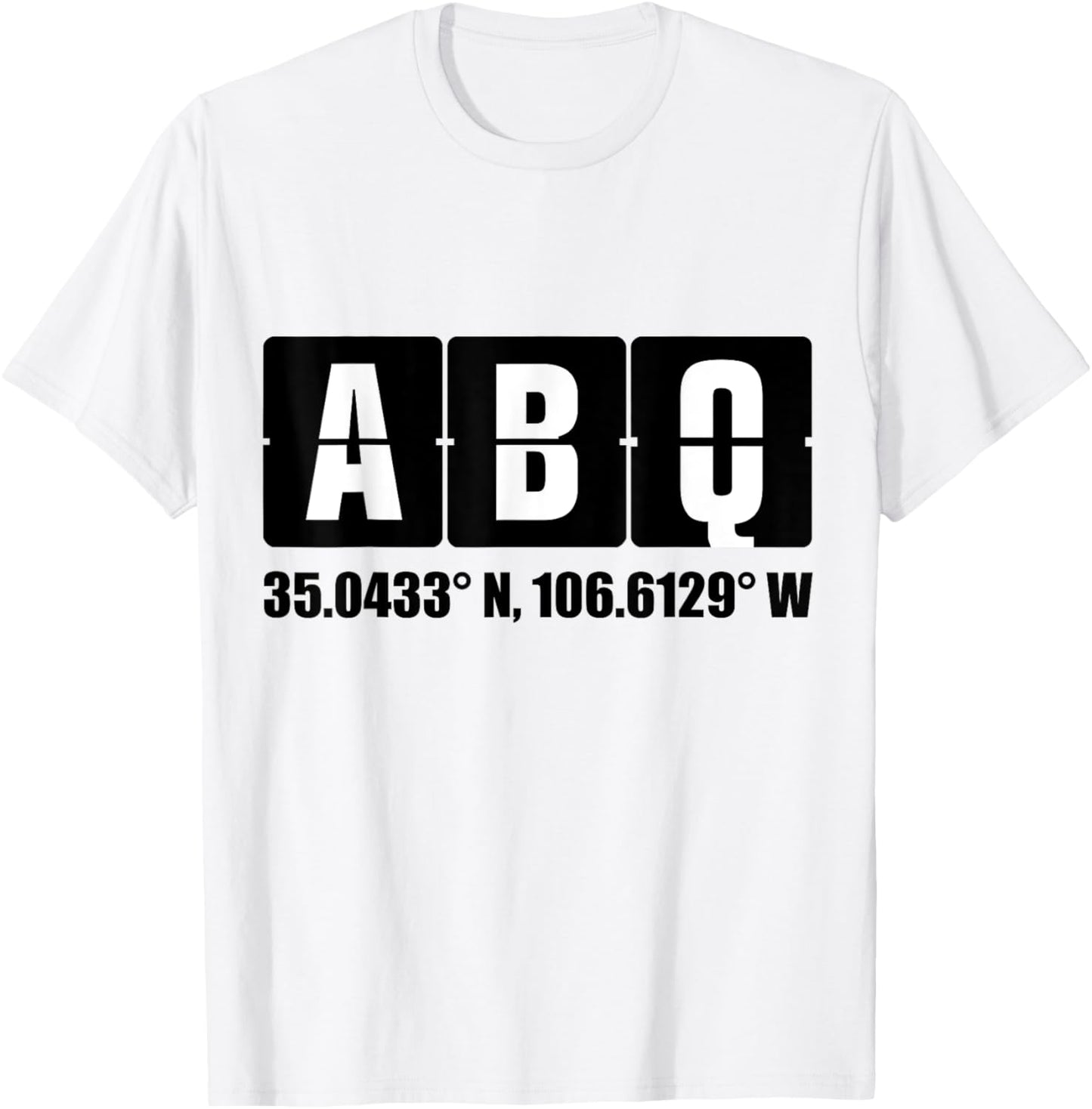 Travel "ABQ Airport Coordinates" T-Shirt - T-Shirt | White