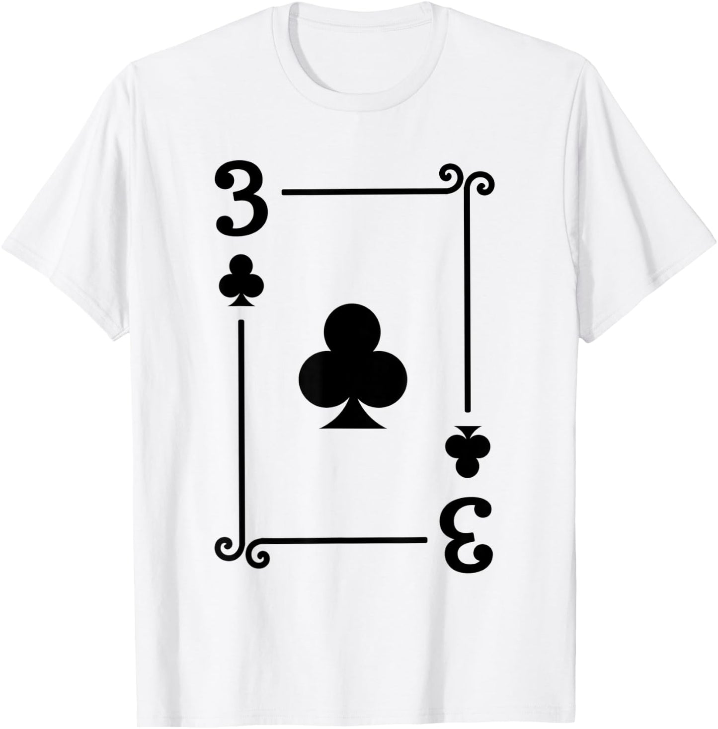 Playing Cards - Matching Clubs Card Suits - Three Card T-Shirt - T-Shirt | White