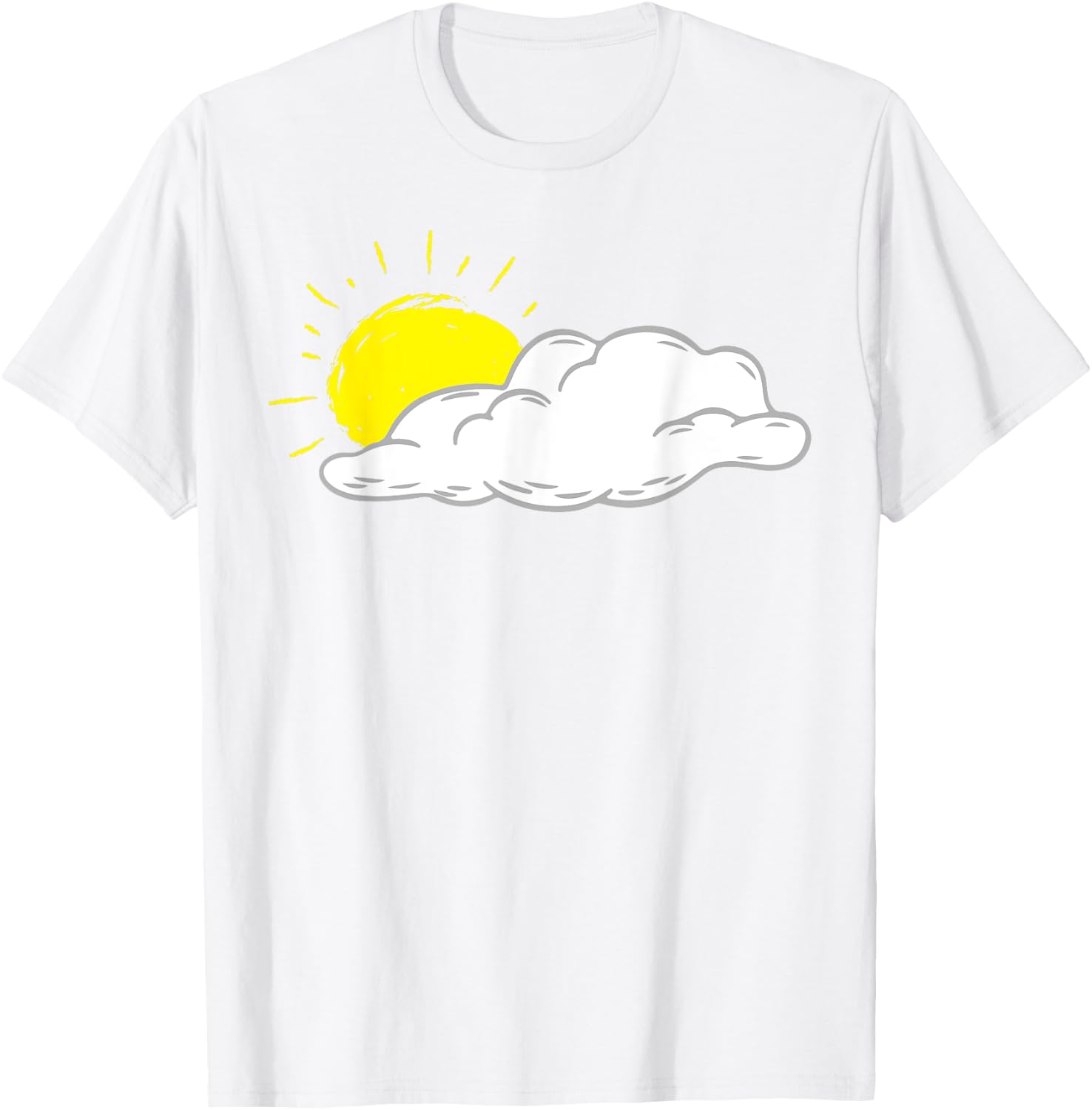 White Cloud With Sun Shining Men Women Kids T-Shirt - T-Shirt | White