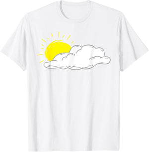 White Cloud With Sun Shining Men Women Kids T-Shirt - T-Shirt | White