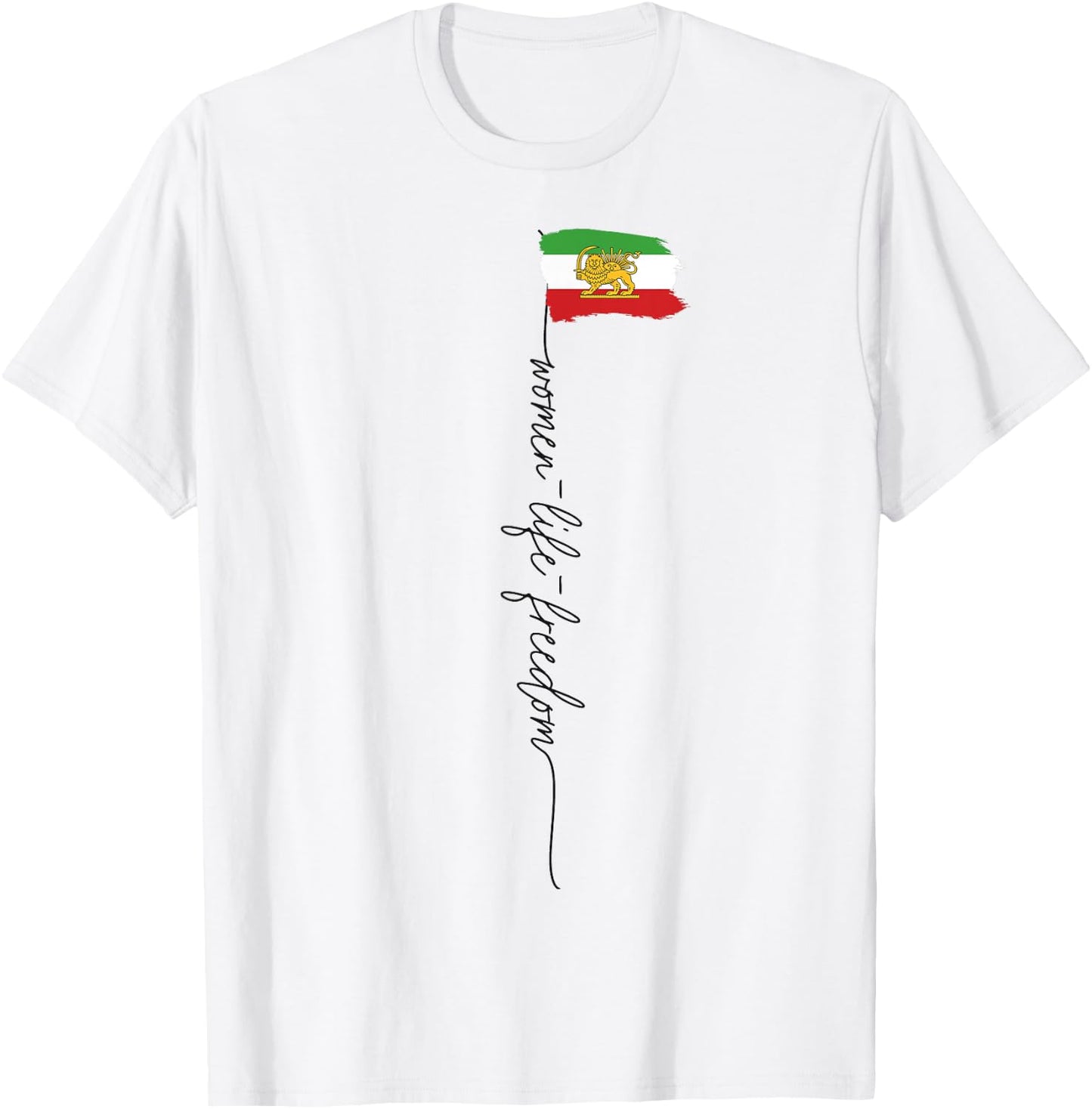 Iranische Löwen Sonne Flagge, iranische Flagge, Unterstützung Frauen des Iran T-Shirt - T-Shirt | White